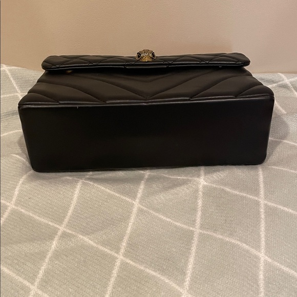 Kurt Geiger Black Quilted Shoulder Bag with Gold Hardware classic bird design. - Picture 5 of 7